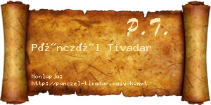Pánczél Tivadar névjegykártya