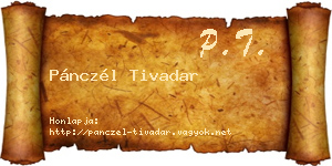 Pánczél Tivadar névjegykártya