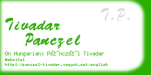 tivadar panczel business card